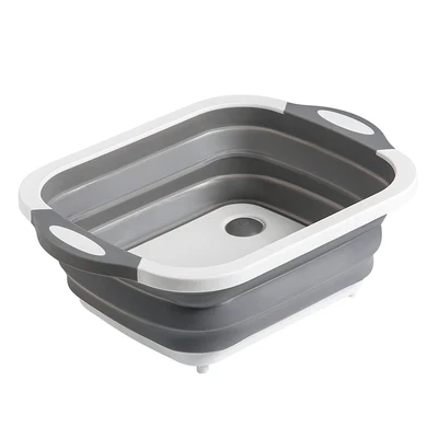 

Multifunctional Foldable Cutting Board Sink Drain Basket Household Kitchen Plastic Fruit Basket, Colors