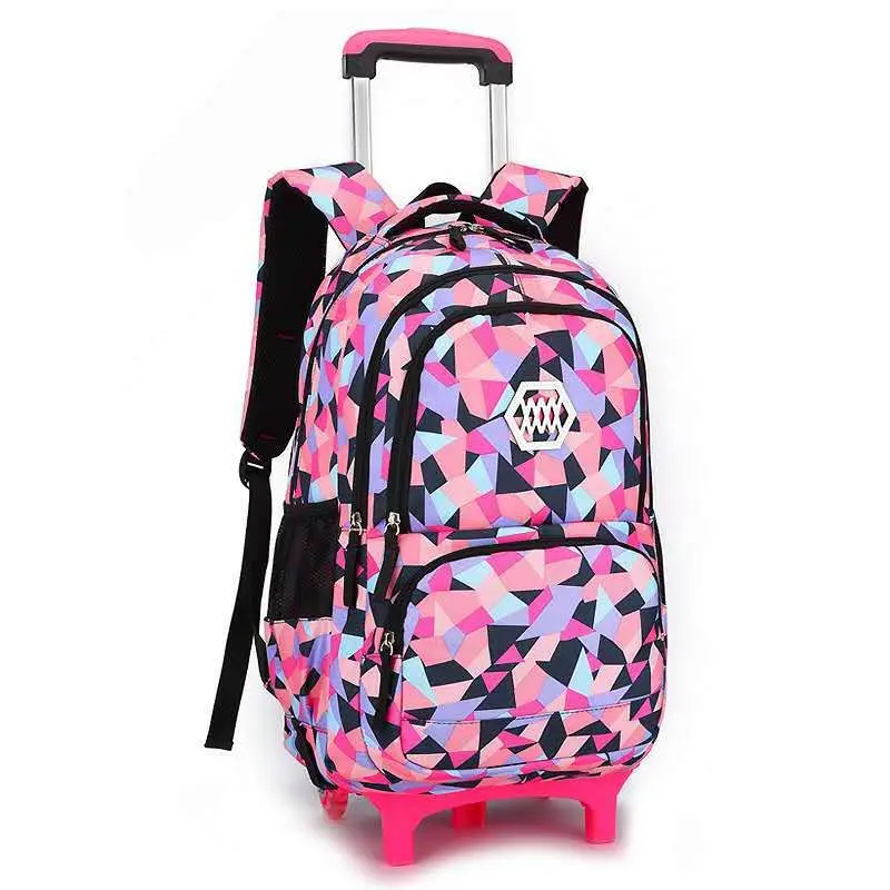

OEM Factory Price Trolley Backpack Waterproof Kids School Bag With Wheels Girls Boys Schoolbags