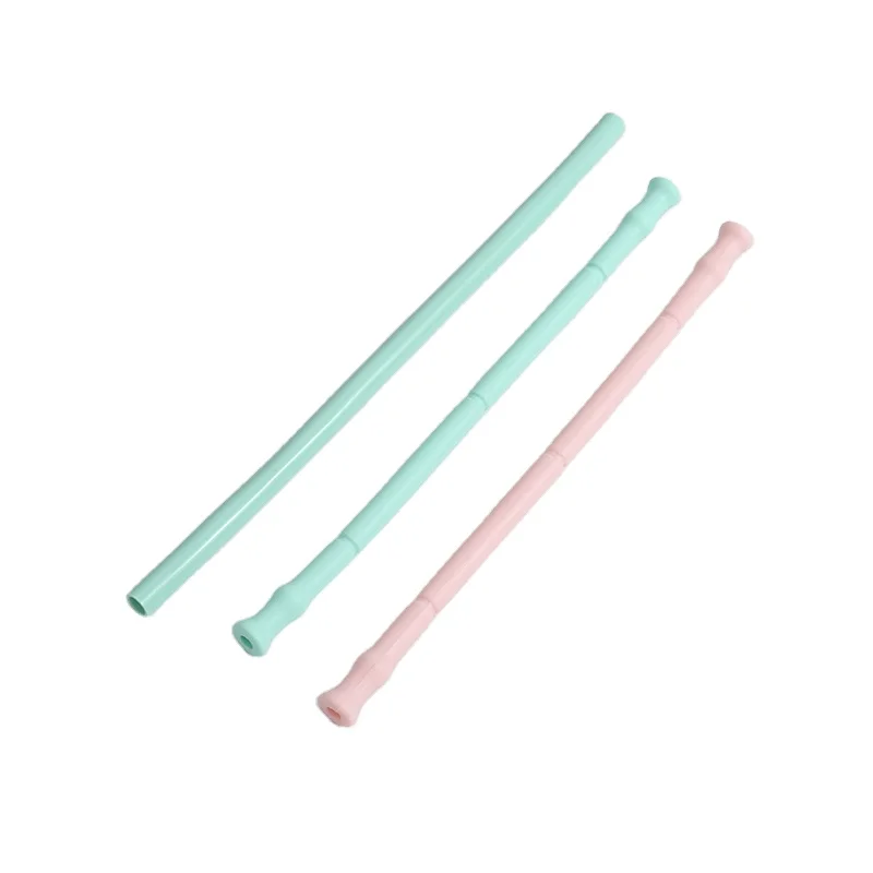 

Collapsible Foldable Silicone ECO-Friendly Drinking Straw With Brush &Box, Customized color acceptable