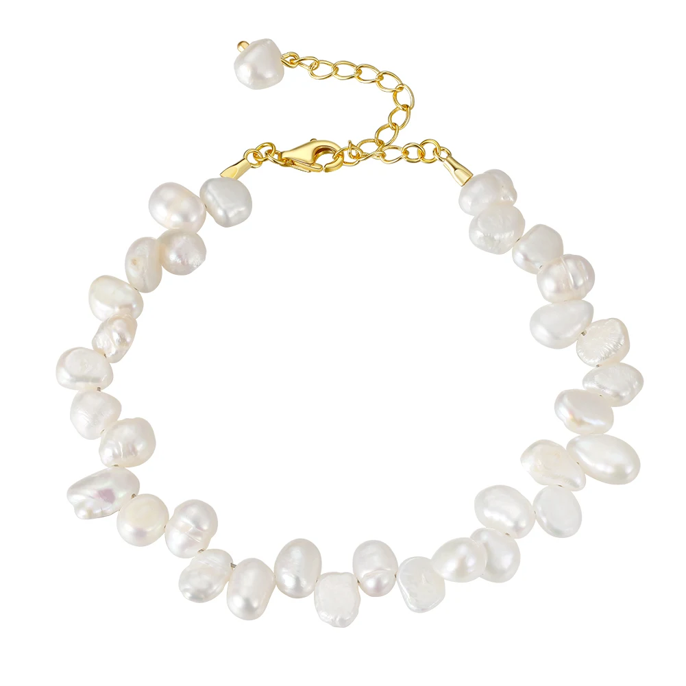 RINNTIN GPB02 New Arrivals 925 Sterling Silver Jewelry 4mm Freshwater Cultured Pearl Bracelet for Women Girls
