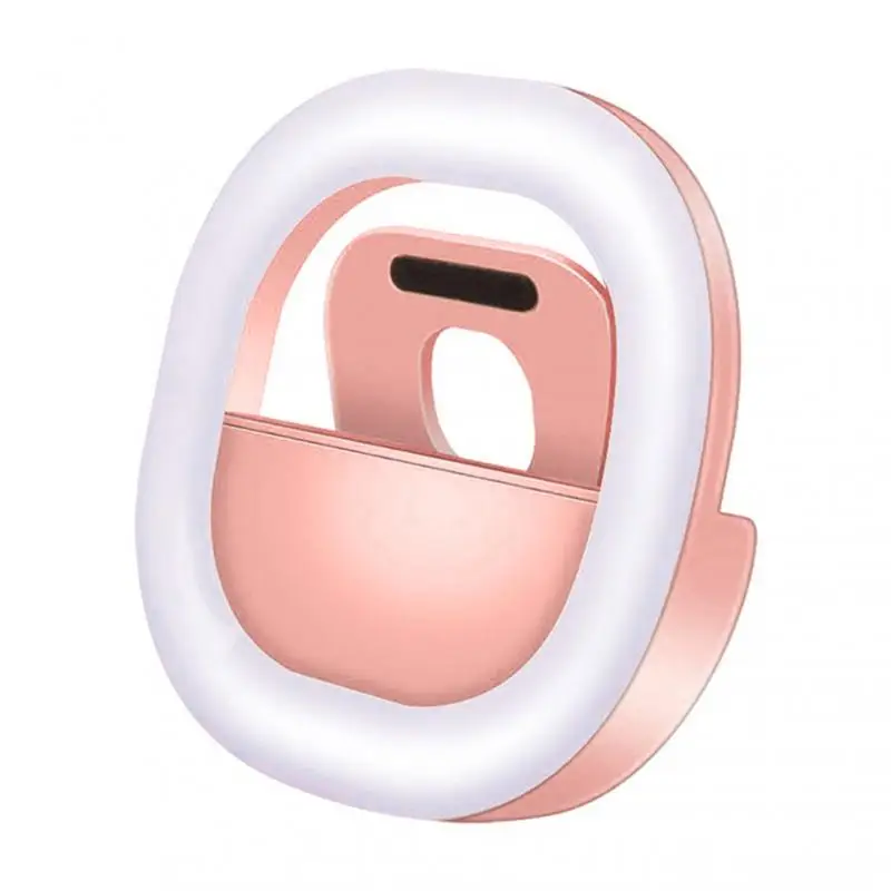 

2021 Mini Clip On Mobile Phone Fill Light Self Timer Squar Miniature Rechargable Mobile Phone LED Lamp, Blue pink white