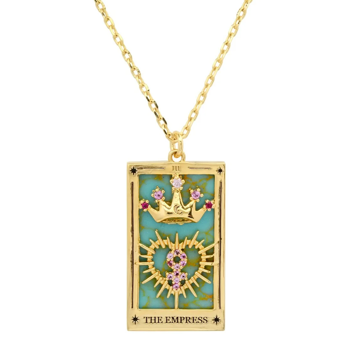 

18k gold plated stainless steel tarot card necklace exquisite tarot necklace