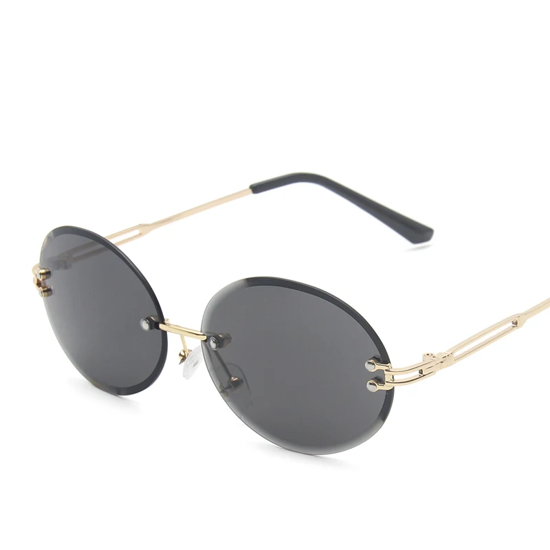

Custom High Quality Small Round Rimless Fashion Sunglasses Newest 2021 lentes de sol Fashion Ladies Women Men Eyeglasses