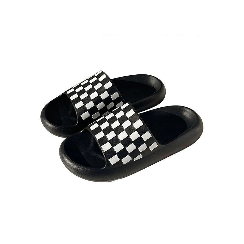 

Joghn summer checkerboard lattice indoor soft non slip fashion wear-resistant EVA cheap slippers