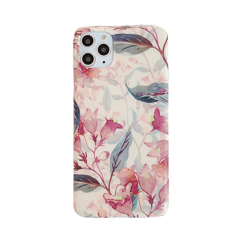 

Retro oil painting flower phone case applicable for iphone 8plus/se2/XR Protective soft case, Retro pink floral