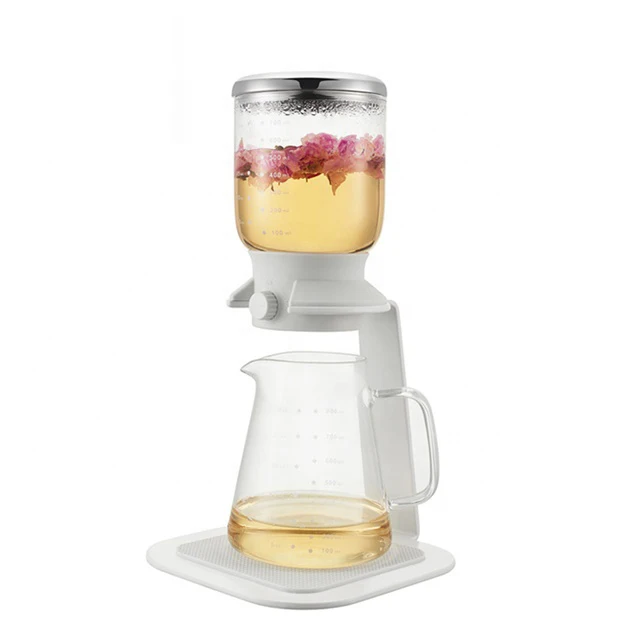

Hot Selling 800ml White Color Pyrex Glass Ice Drip Cold Brew Coffee And Tea Maker WIth Stainless Steel Filter