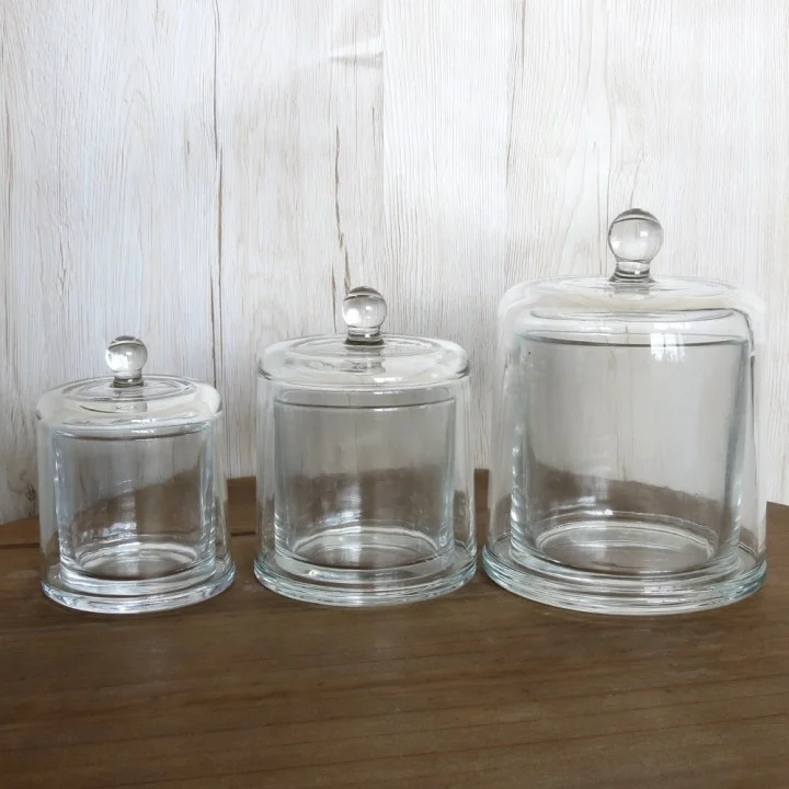 

Wholesale Customized Clear Empty Luxury Apothecary 8oz Candle Jars Glass with Dome Lid