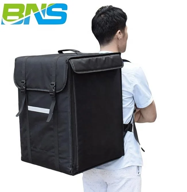 

Low moq wholesale hot carry large fast food thermo aluminium foil carry customize logo thermal backpack pizza food delivery bag