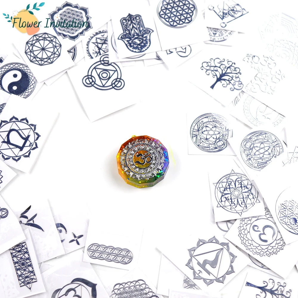 

Orgonite Necklace Energy Pendant Epoxy Resin Chakra Silver Mental Copper Sticker For Resin Jewelry Making Copper41-80