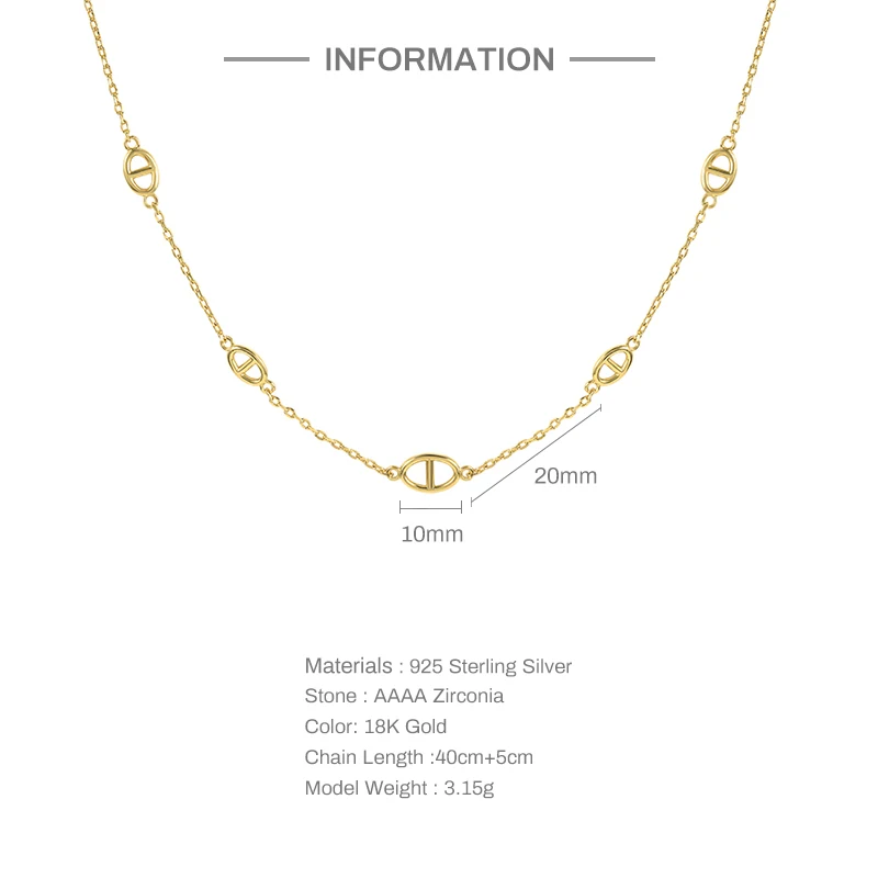 

QLEESI INS Personality Mini Geometric S925 Sterling Silver Necklace Stacked Clavicle Chain 18k Gold Plated