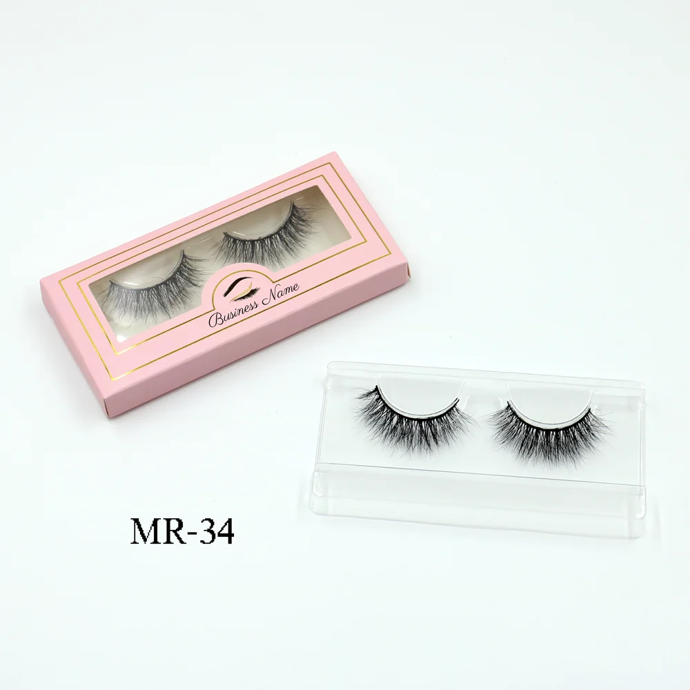 

MR34 BQUEEN Wholesale lasheBest Selling mink eyelash curly Natural Black lashes 20mm 5d mink eyelash vendor