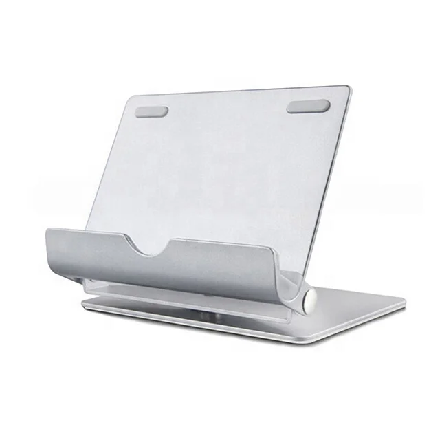 

360 Degree Rotation Zinc Alloy Table Mount Stand Tablet PC Metal Mobile Phone Holder, Silver
