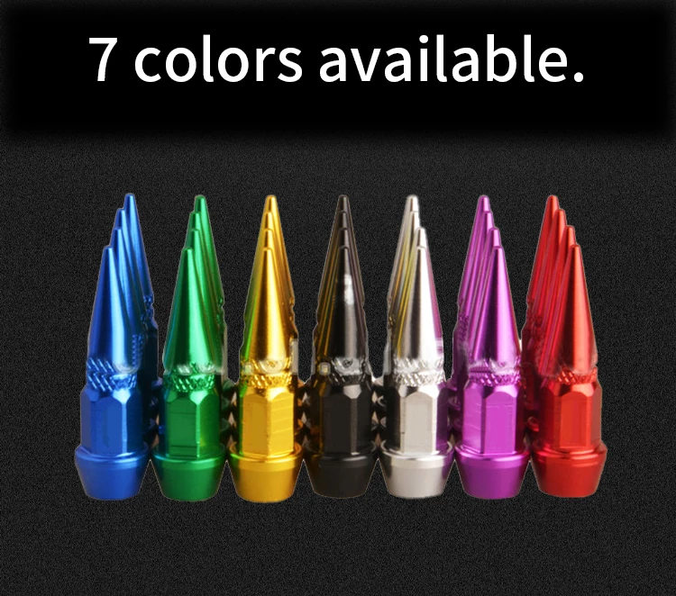 Save Big on Bulk Aluminum Tire Valve Stem Caps Car Tires Valve Caps Aluminum Solid Stem Nut Wheel Air Caps Colorful Spiked Lug Nuts For Most Vehicles