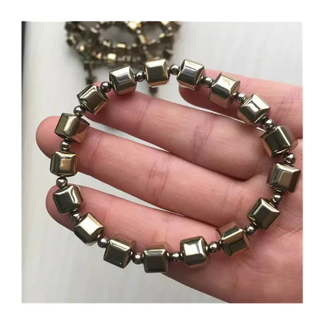 

Wholesale natural hand made folk crafts pyrite bracelet crystal stones for gifts