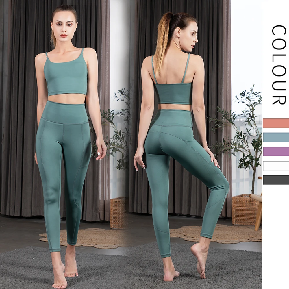 

FREE SAMPLE Yoga Wear Sport Suit Women Fitness Clothing Sport Wear Yoga Set Gym Sportswear Running Leggings Women Set, Blue/red/grey/customized colors