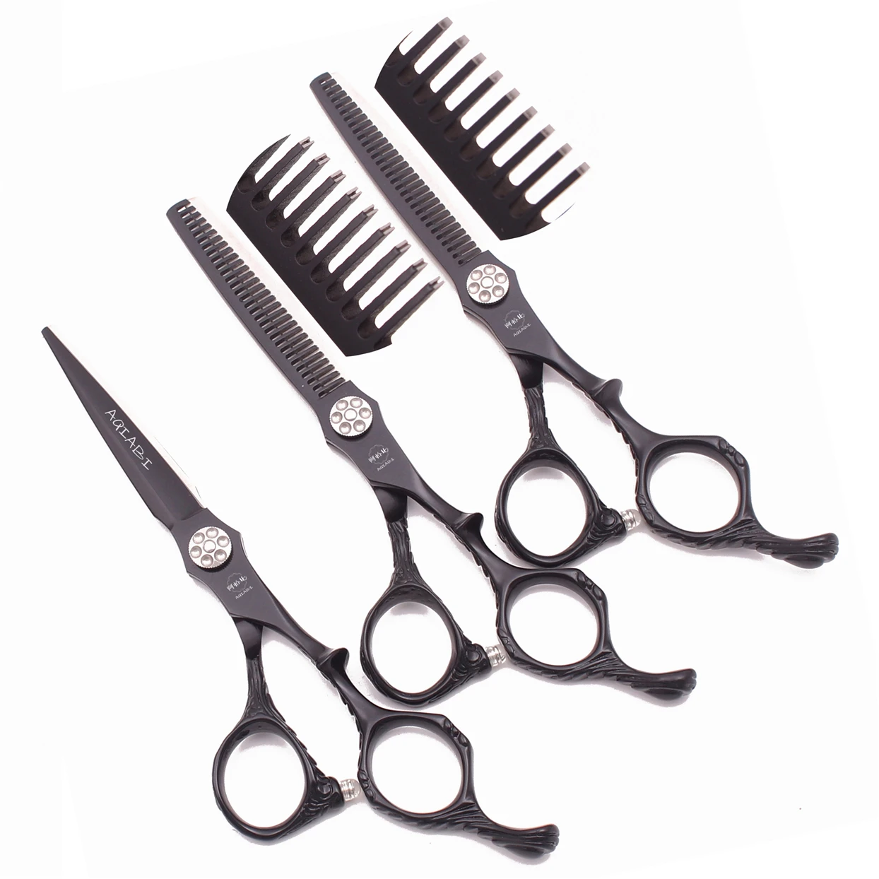 

Hair Scissors Professional Japan Stainless 6" Black Hair Cutting Scissors Salon Barber Thinning Shears Styling Haircut Set A9027