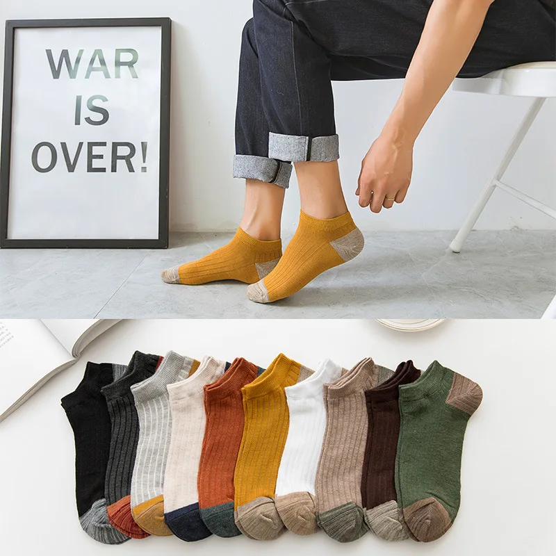 

JINGWEN rabbit wool cotton socks men's comfortable ethnic style ankle socks