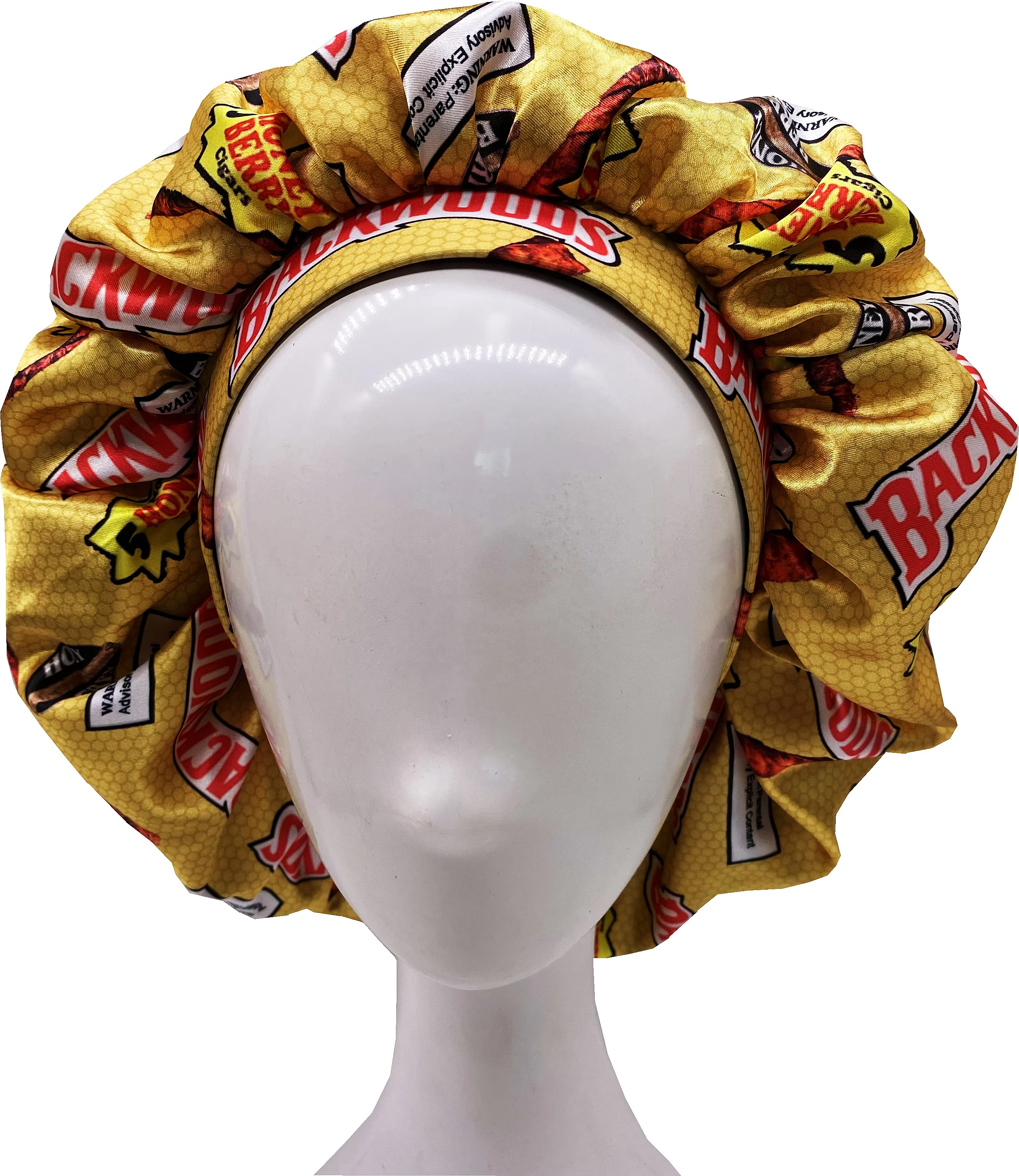 

New arrival hot sale Reversible double layer silk Shower Cap night sleep cap designer satin hair large bonnet for women