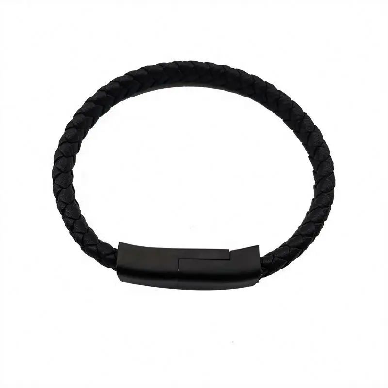 

Fashion Wrist 316L Stainless Steel Android USB Charging Bracelet, Black