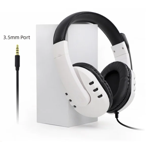 

Headset For PS5 / PS4 / Switch / XBOX ONE / 360 / PC Wired Gaming Earphone Headphone With Microphone, White