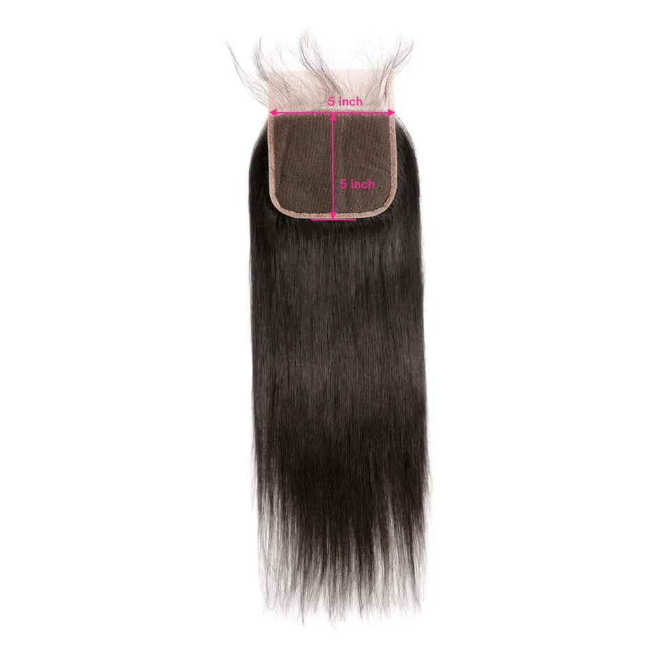 

Rosspretty Hair Wholesale unprocessed lace closures, raw Indian virgin hair 5x5 transparen lace closure with baby hair