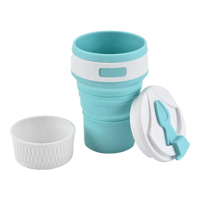 

Collapsible Reusable Silicone Coffee Cup Foldable Travel Cups with Lids Coffee Mugs