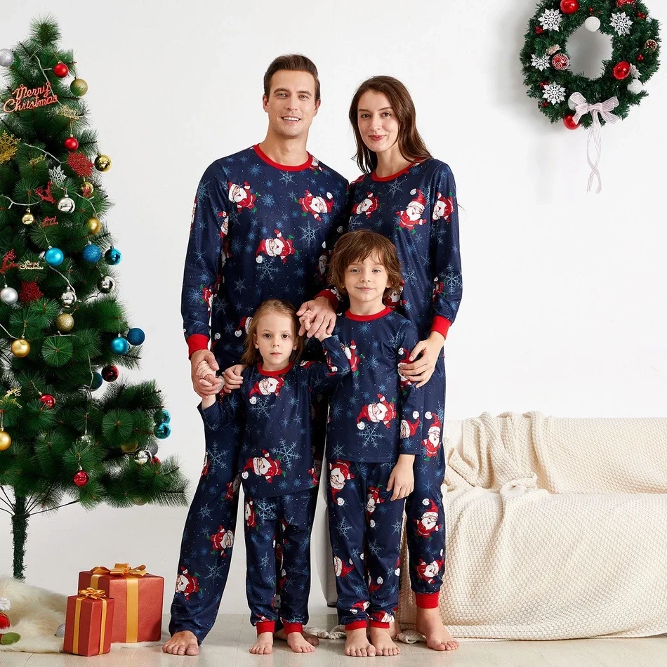 

Wholesale cotton sets Santa pattern 2020 matching christmas pajamas family