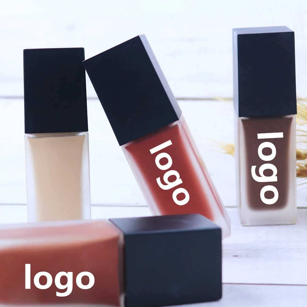 

Full Coverage Foundation Matte Custom Logo Makeup Glass Bottle Foundat Liquid Cream Private Label Foundation