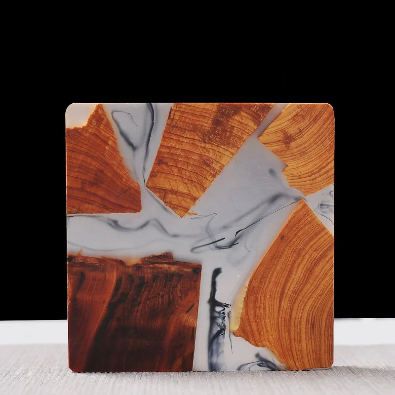 

10cm new size natural handmade resin craft pine cup drink wood coaster, As pictured