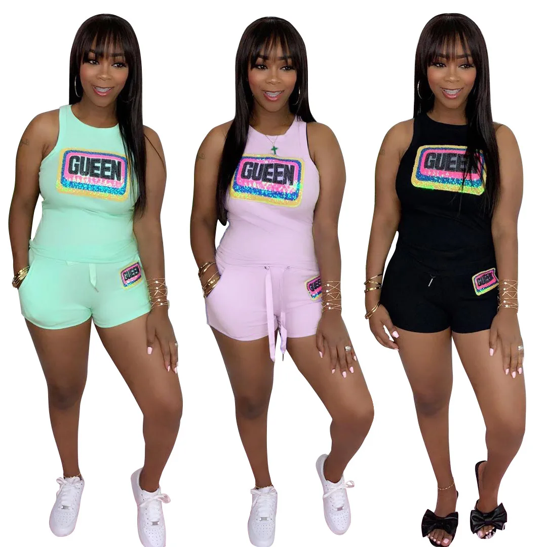 

2021 New Arrivals Breathable Ladies Sportswear Bikershorts 2 Two Piece Set Women
