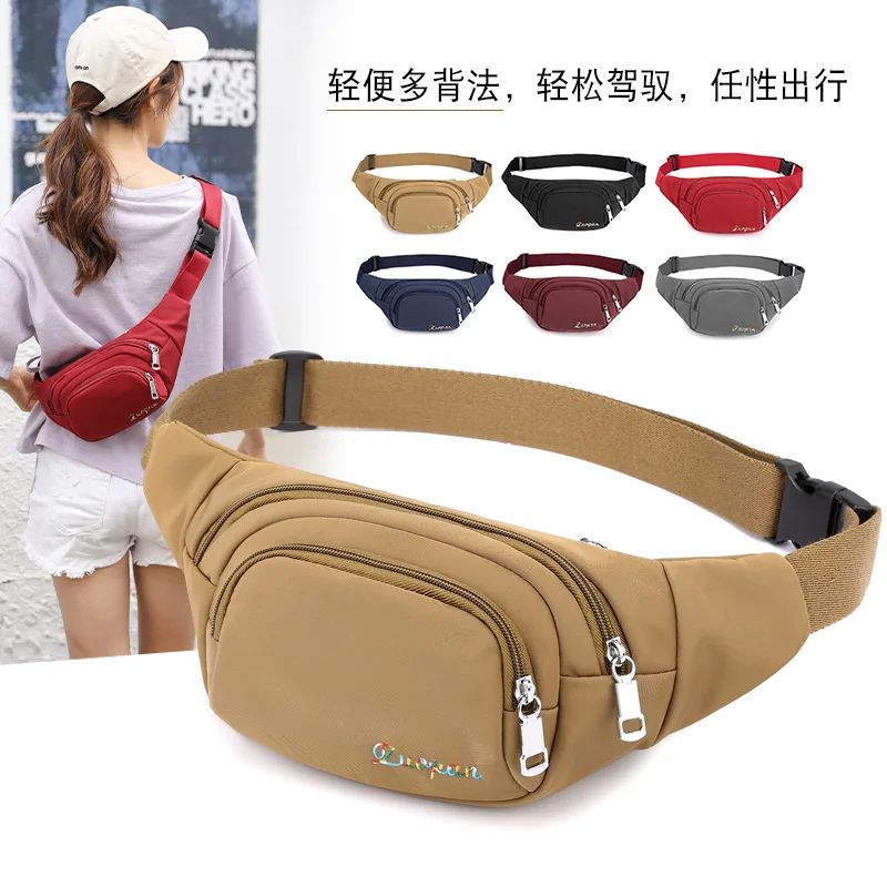 

Nylon waist bag 2021 new multi compartment large capacity small bag men's and women's same waist bag outdoor sports practical, Customizable