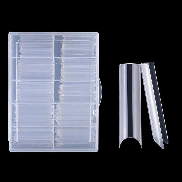 

2021 New Trendy Half Cover XXXL Tube Tips Square Nail Tips C Curve Artifical Nail Tips