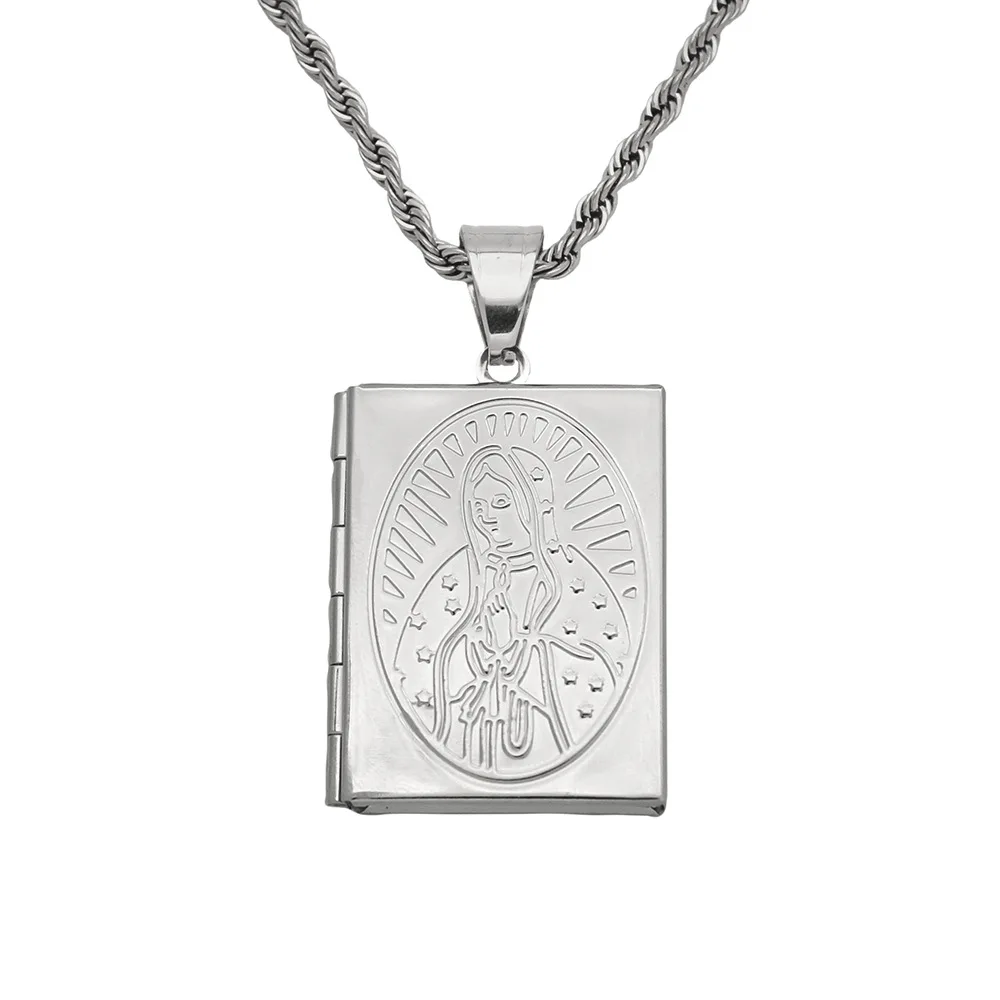 

New stainless steel virgin mary lockets for photos pendant necklace