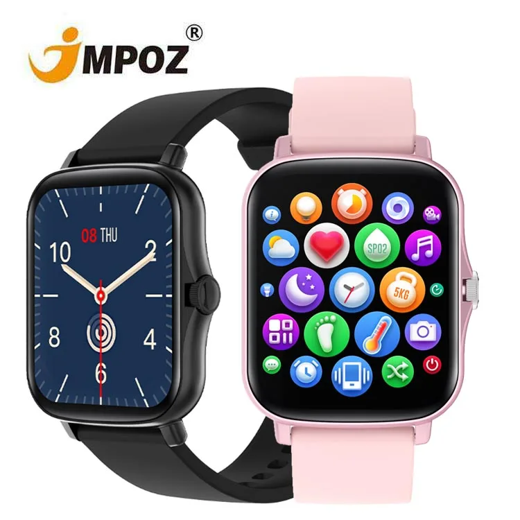 

2021 factory Y20 P9 FM08 Latest Design 1.69 inch Large Full Touch Screen Display IP67 Blood Pressure Bracelet sport Smart Watch