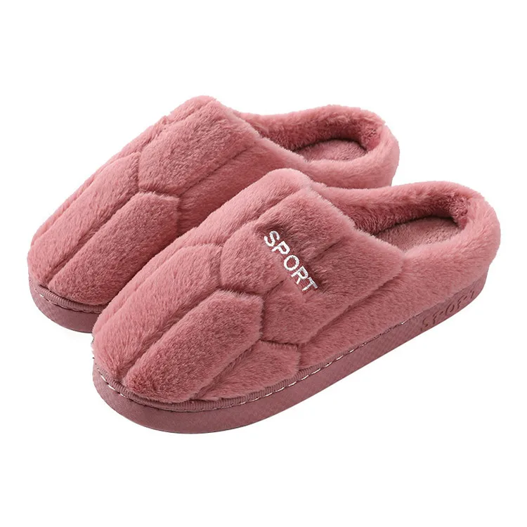 

New Cotton Slippers Women's Home Indoor Thermal Cotton Slippers Wool Top Winter Couple Cotton Shoes, As picture