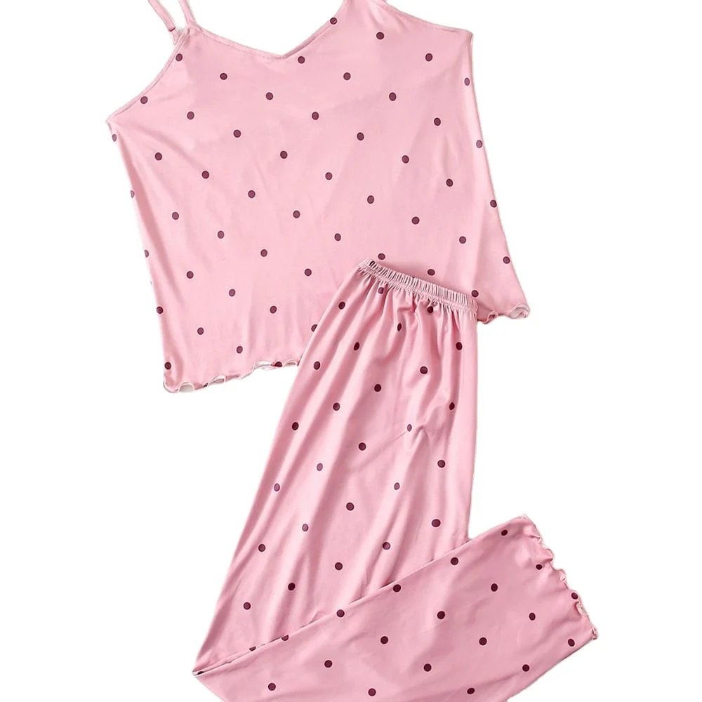 

Wholesale sexy summer polka dot suspenders women pajamas