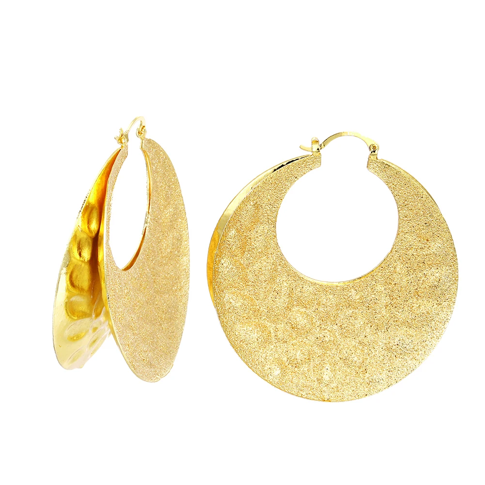 

Ethlyn New Fashion Hoop Earrings Gold Plated Jewelry Geometric Round Earrings for Indian Women Girls Best Gift E63
