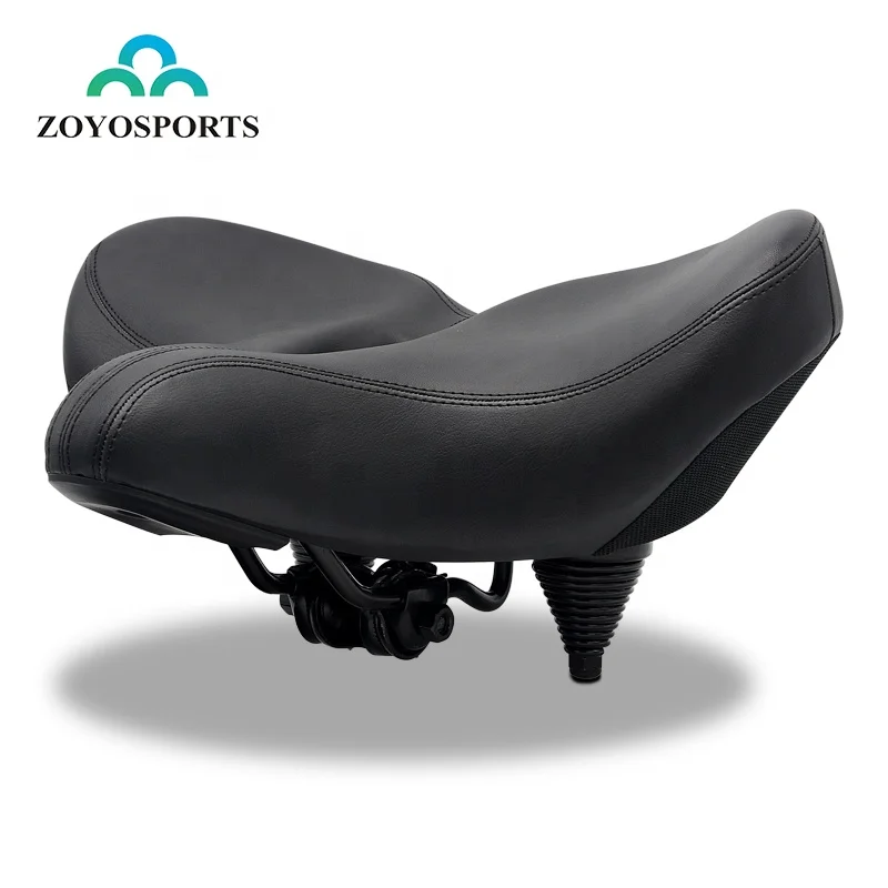

ZOYOSPORTS Spring for bicycle saddles waterproof anti-skid comfortable bicycle leather saddle bicycle seat saddle, Black