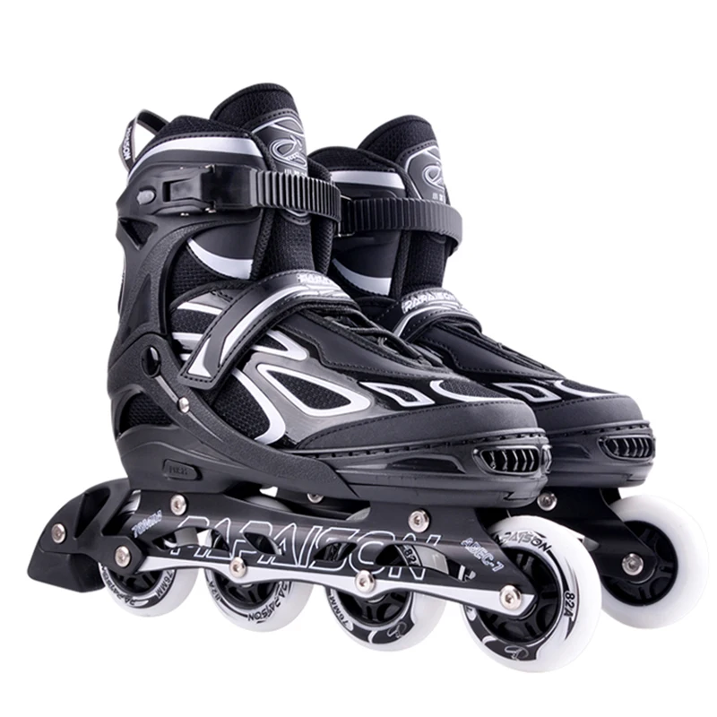 

Adjustable size inline skates for women and men factory wholesale in stocks 4 PU wheels with flashing