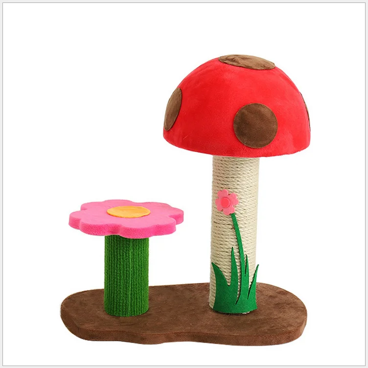 

2021 New Cat Activity Tree Funny Mushroom Cat Tree For Climbing Scratcher Toy Cat Condo Sisal Post, Grey