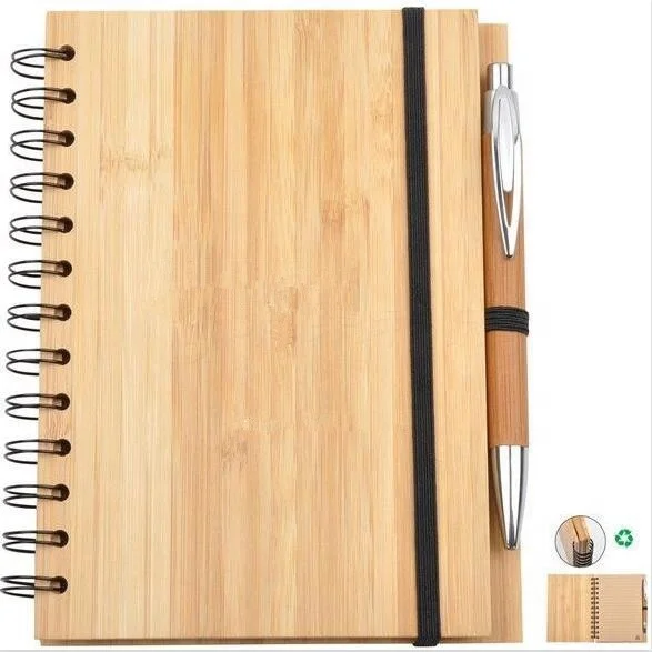 

Wholesale In Stock Ready to Ship ECO-Friendly Bamboo Cover Notebook