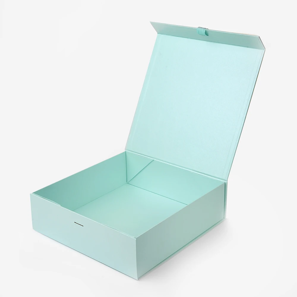 
Custom High Quality Apparel Magnetic Flat Folding Packaging Gift Rigid Cardboard Foldable Collapsible Box With Nice Ribbon 