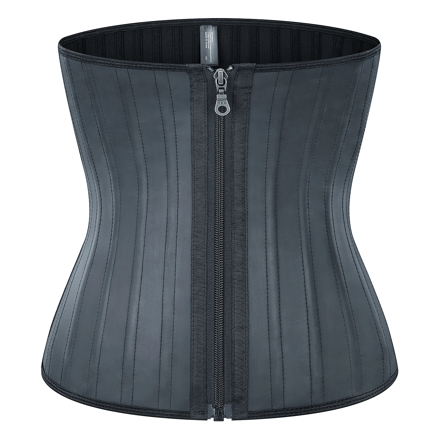 

Amazon Hot Womens Waist Trainer For Weight Loss Latex 25 Steel Boned Underbust Zipper Corset Cincher Body Shaper Waist Trainer, Black