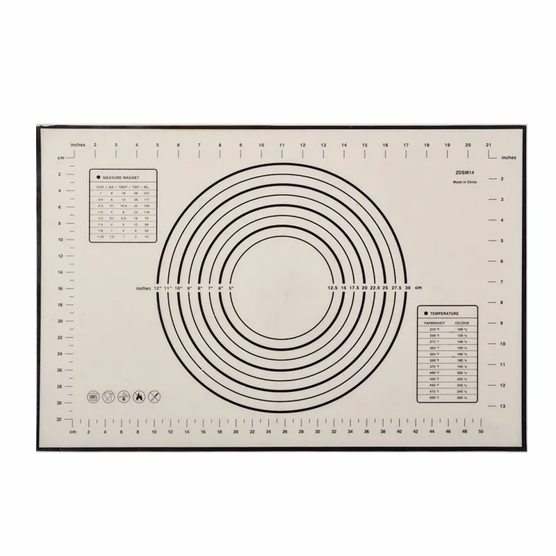 

Baking and Pastry Tools Food Grade Soft Silicone Dough or Cookie Baking Mat 60x40, Red and black
