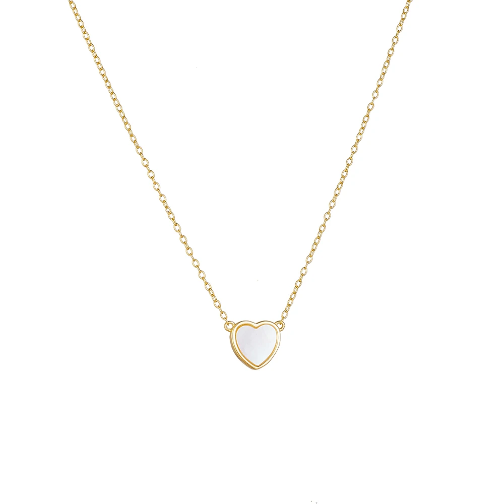 

wholesale jewelry silver 925 mother of pearl shell heart necklaces love for women