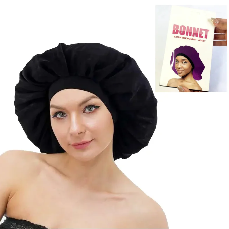 

Large Size Custom Logo Hair Care Salon Silky Satin Bonnets