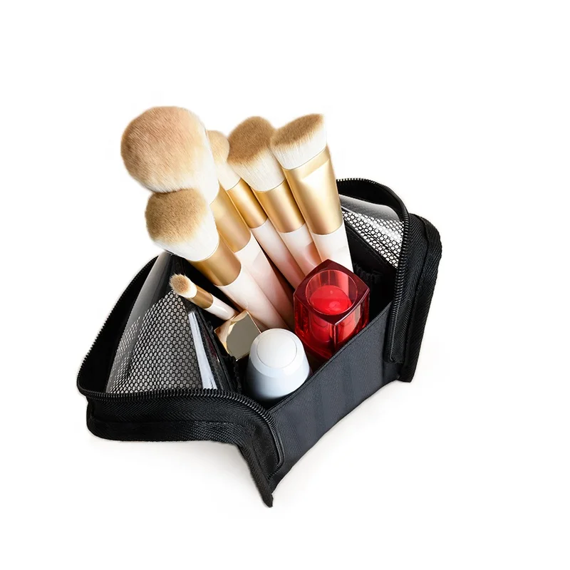 Custom Makeup Brushes Bag Case Ladies Mesh Cosmetic Travel Makeup Bag