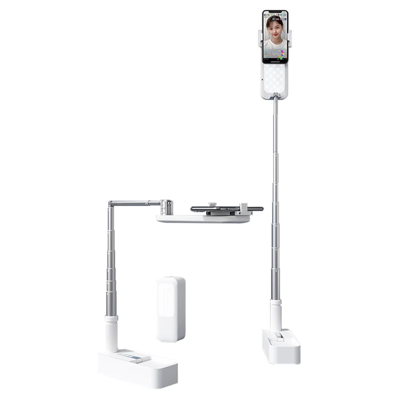 

All in One Mobile Phone Photography Stand Box Holders Phone Stand Holder with Light Live Stram Vlog Kit Tok Selfie, White