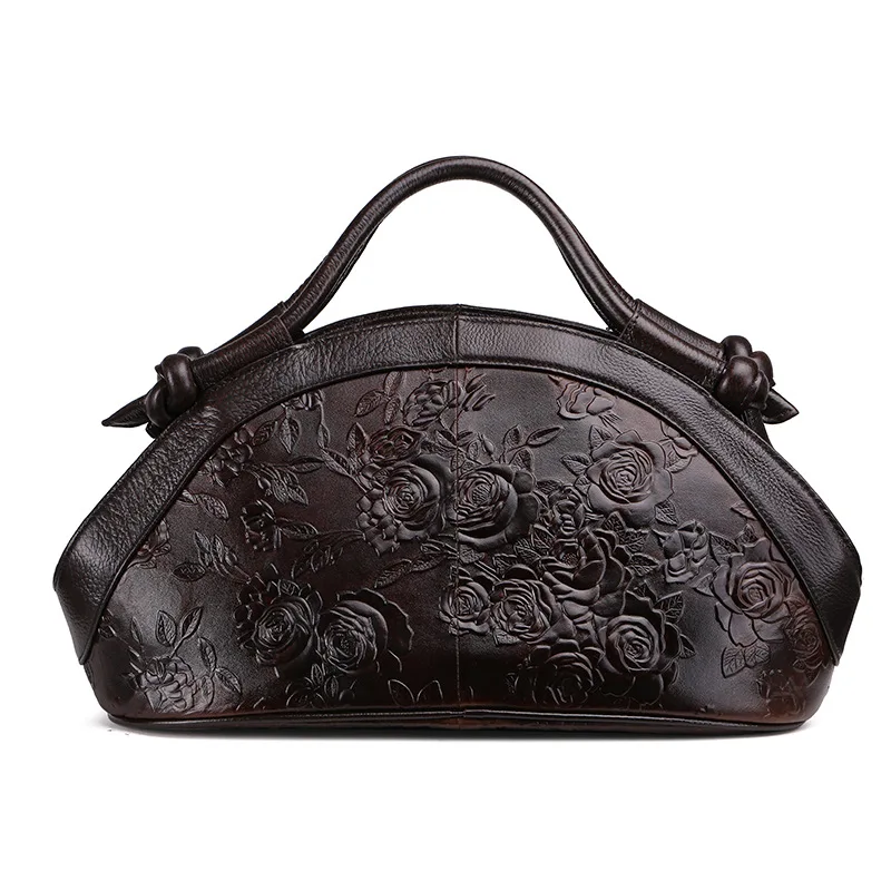

Luxury Handbags Women Bags Designer Embossed Genuine Leather Top Handle Bags Female Brand Shoulder Crossbody Messenger Bag, Coffee