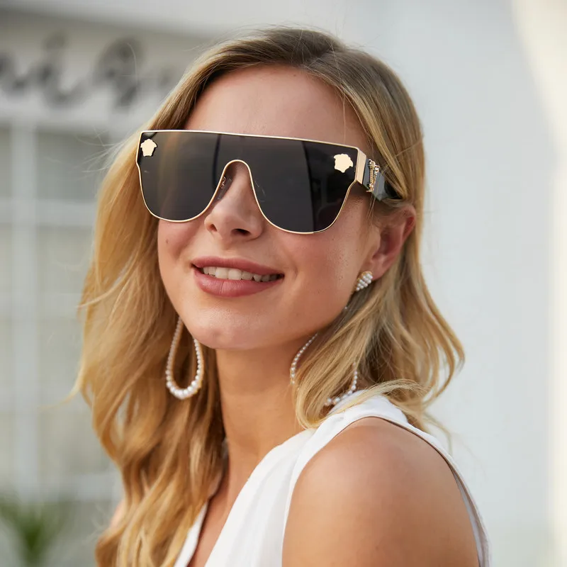

2021 BLONGU One Piece lens Sunglasses Shades PC sun glasses Custom Logo PC sunglasses For Men And Women